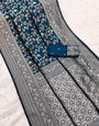 Lagniappe Rama Soft Banarasi Silk Saree With Captivating Blouse Piece