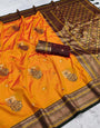 Mesmerising Yellow Paithani Silk Saree With Smashing Blouse Piece