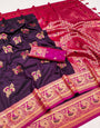 Jubilant Wine Paithani Silk Saree With Amiable Blouse Piece