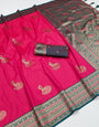 Magnificat Dark Pink Paithani Silk Saree With Phenomenal Blouse Piece