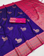 Attractive Royal Blue Paithani Silk Saree With Tempting Blouse Piece