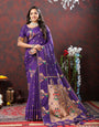 Entrancing Purple Paithani Silk Saree With Majesty Blouse Piece