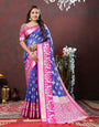 Pleasant Blue Organza Silk Saree With Breathtaking Blouse Piece