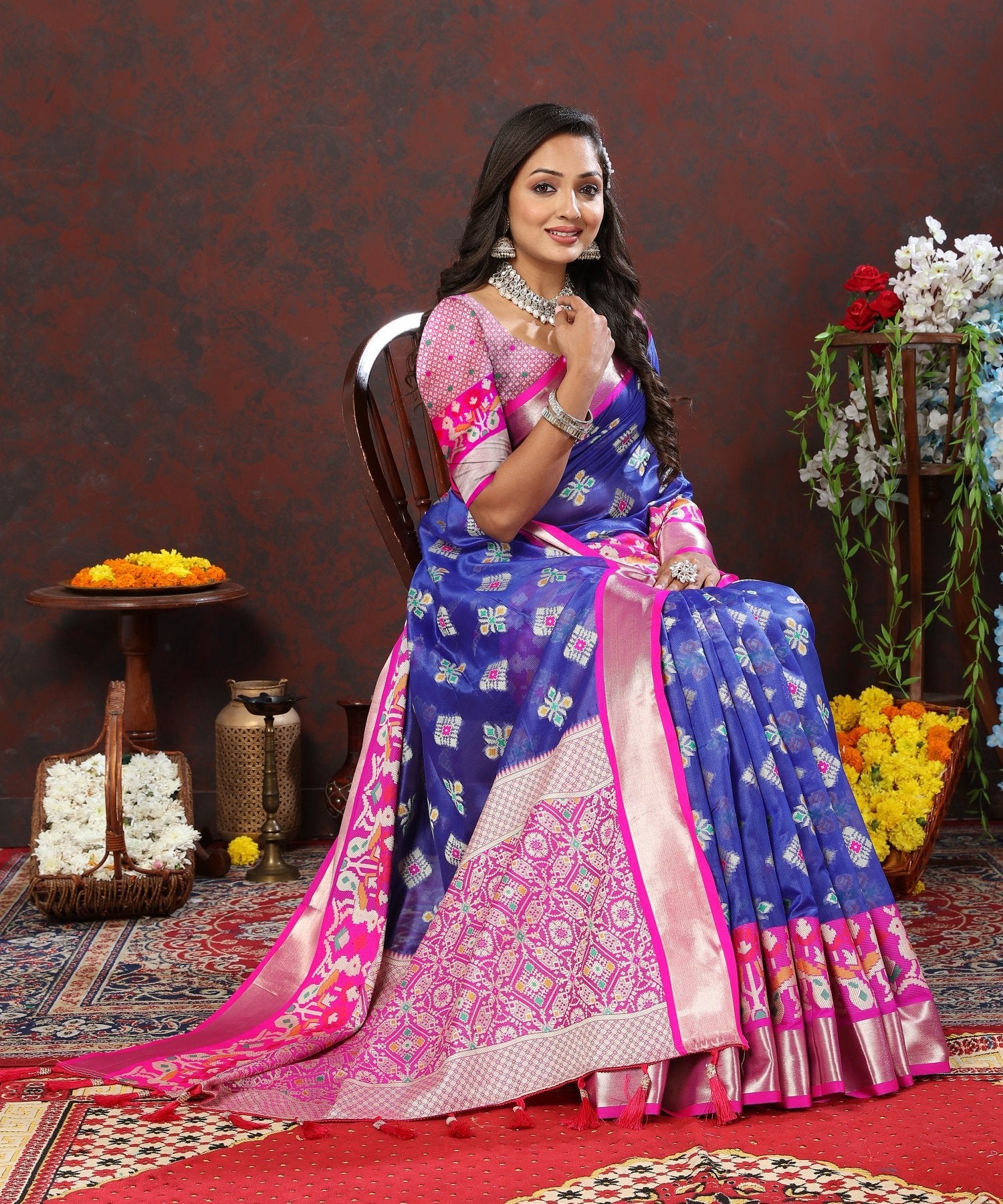 Pleasant Blue Organza Silk Saree With Breathtaking Blouse Piece