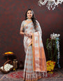 Blissful Grey Cotton Silk Saree With Appealing Blouse Piece