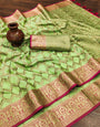 Girlish Perrot Soft Banarasi Silk Saree With Prominent Blouse Piece