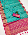 Ethereal Sea Green Soft Banarasi Silk Saree With Desultory Blouse Piece