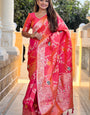 Engaging Magenta Soft Banarasi Silk Saree With Petrichor Blouse Piece