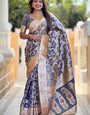 Effervescent Grey Soft Banarasi Silk Saree With Conflate Blouse Piece