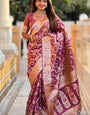Forbearance Purple Soft Banarasi Silk Saree With Lissome Blouse Piece