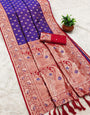 Sumptuous Purple Soft Banarasi Silk Saree With Opulent Blouse Piece