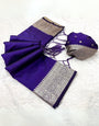 Piquant Royal Blue Soft Banarasi Silk Saree With Inspiring Blouse Piece