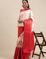 Lovely Off White Kalamkari Printed Saree With Charming Blouse Piece