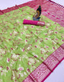 Ephemeral Green Soft Banarasi Silk Saree With Charming Blouse Piece