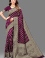 Girlish Purple Soft Banarasi Silk Saree With Prominent Blouse Piece