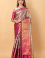 Designer Wine Kanjivaram Silk Saree With Unique Blouse Piece