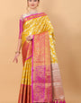 Impressive Yellow Kanjivaram Silk Saree With Adorning Blouse Piece