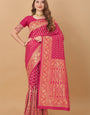 Dissemble Dark Pink Banarasi Silk Saree With Petrichor Blouse Piece