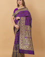 Radiant Purple Banarasi Silk Saree With Resplendent Blouse Piece