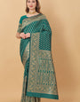 Panache Rama Banarasi Silk Saree With Glittering Blouse Piece