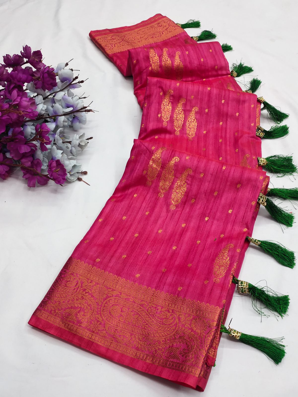 Excellent Pink Soft Banarasi Silk Saree With Epiphany Blouse Piece