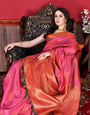 Excellent Pink Soft Banarasi Silk Saree With Epiphany Blouse Piece