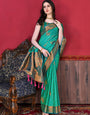 Divine Rama Soft Banarasi Silk Saree With Ephemeral Blouse Piece