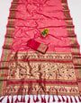 Admirable Pink Soft Banarasi Silk Saree With Effervescent Blouse Piece