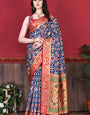 Intricate Blue Patola Silk Saree with Capricious Blouse Piece