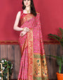 Beautiful Pink Patola Silk Saree with Mesmerising Blouse Piece