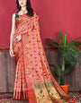 Eye-catching Red Patola Silk Saree with Wonderful Blouse Piece