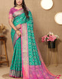 Scintilla Sea Green Soft Banarasi Silk Saree With Mesmerising Blouse Piece