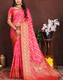 Quintessential Dark Pink Soft Banarasi Silk Saree With Gorgeous Blouse Piece