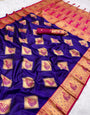 Luxuriant Royal Blue Soft Banarasi Silk Saree With Profuse Blouse Piece