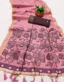 Staring Pink Pure Munga Cotton Silk Saree With Smart Blouse Piece