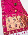 Demure Dark Pink Paithani Silk Saree With Murmurous Blouse Piece