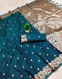 Phenomenal Rama Soft Banarasi Silk Saree With Elision Blouse Piece