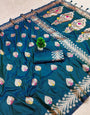 Seraglio Rama Soft Banarasi Silk Saree With Enamoring Blouse Piece
