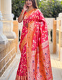 Desuetude Pink Soft Banarasi Silk Saree With Cynosure Blouse Piece