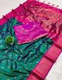 Dalliance Rama Paithani Silk Saree With Admirable Blouse Piece