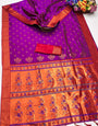 Dissemble Purple Paithani Silk Saree With Excellent Blouse Piece