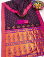 Ebullience Purple Paithani Silk Saree With Enticing Blouse Piece