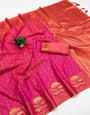 Incredible Dark Pink Soft Banarasi Silk Saree With Impressive Blouse Piece