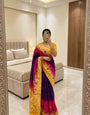 Dulcet Purple Banarasi Dola Silk Saree With Sempiternal Blouse Piece