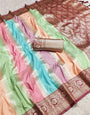 Confounding Multicolor Soft Banarasi Silk Saree With Amiable Blouse Piece