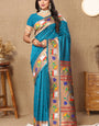 Pleasant Friozi Paithani Silk Saree With Breathtaking Blouse Piece