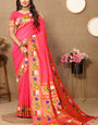 Majesty Pink Paithani Silk Saree With Jazzy Blouse Piece