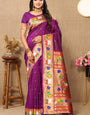 Prominent Purple Paithani Silk Saree With Desiring Blouse Piece