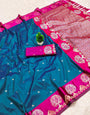 Conflate Blue Paithani Silk Saree With Preferable Blouse Piece