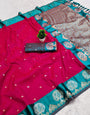 Enchanting Dark Pink Paithani Silk Saree With Dulcet Blouse Piece